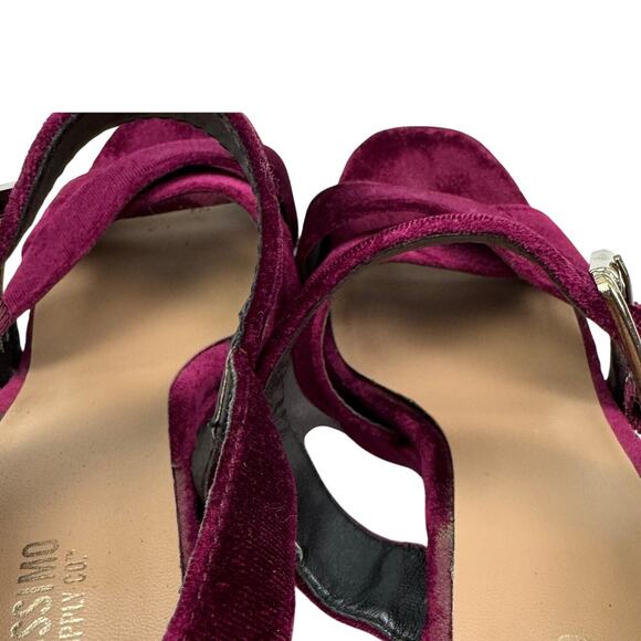 Mossimo Vintage Velvet  Strappy Goth Platform Block Heels Women's Size 8 - Picture 6 of 9